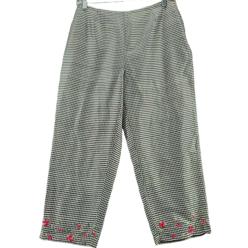 David Brooks Womens Capri Multi-Color Size 10 100% Silk Side Zip Close Flowers